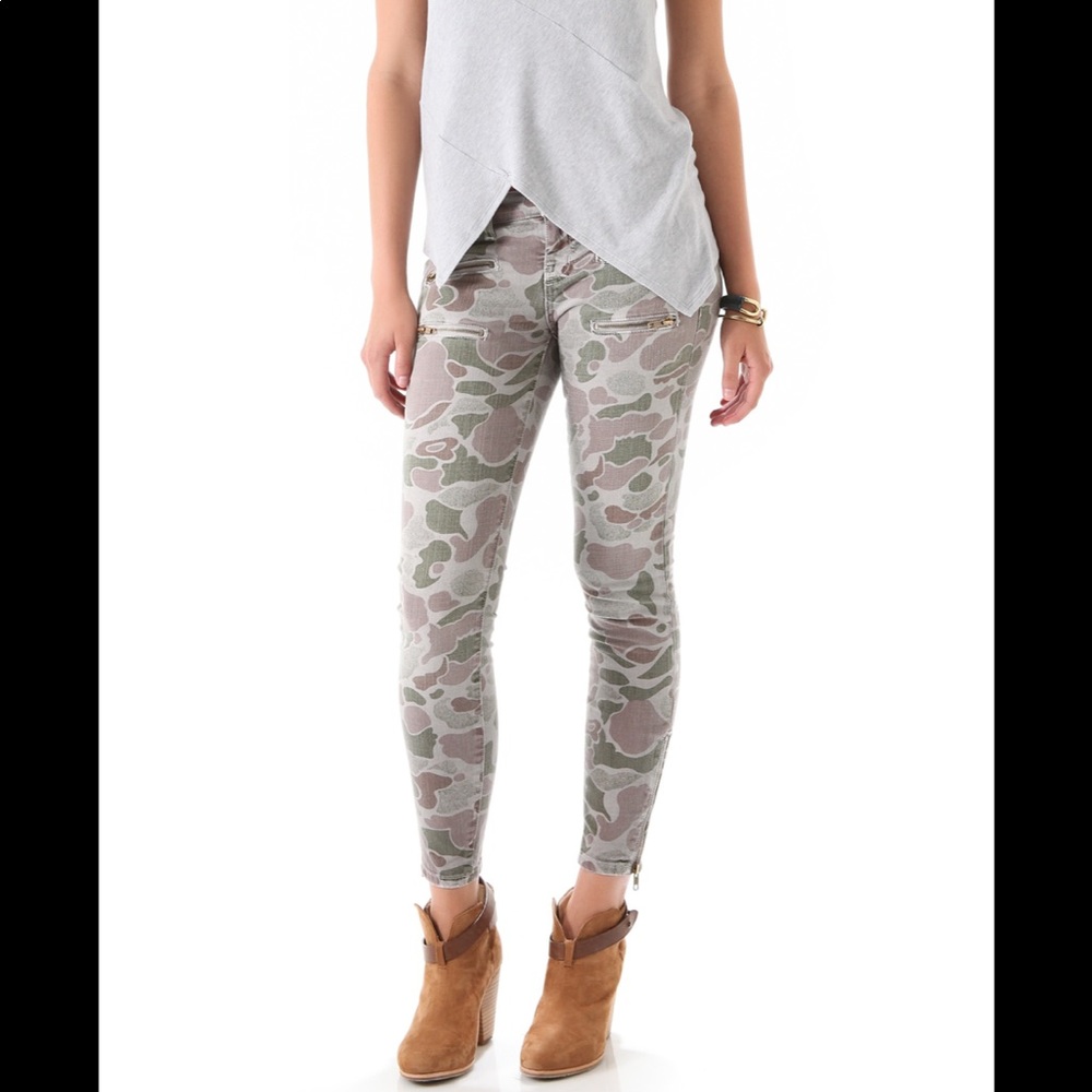 Current Elliott | Zip Stiletto Camo Skinny Jeans